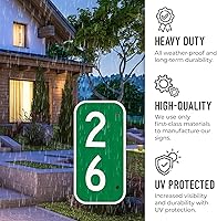 Vista 6 de Letrero de dirección 911, letrero reflectante vertical de buzón de emergencia personalizado, ideal para entrada, edificios de unidades múltiples