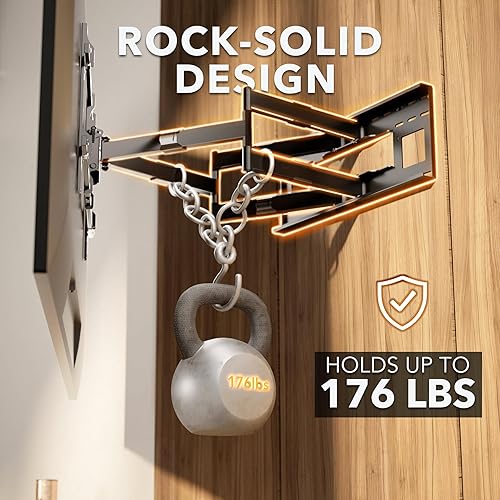 Miniatura 3 de Mount-It! Soporte de TV de extensión larga, soporte de pared de doble brazo con brazo articulado extendido de 36 pulgadas, se adapta a tamaños de