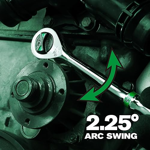 Miniatura 7 de SK Juego de llaves de vaso de 38 pulgadas con trinquete de 160-P, 30 piezas, SAE, acabado SuperKrome, construcción CR-V premium, con organizador de