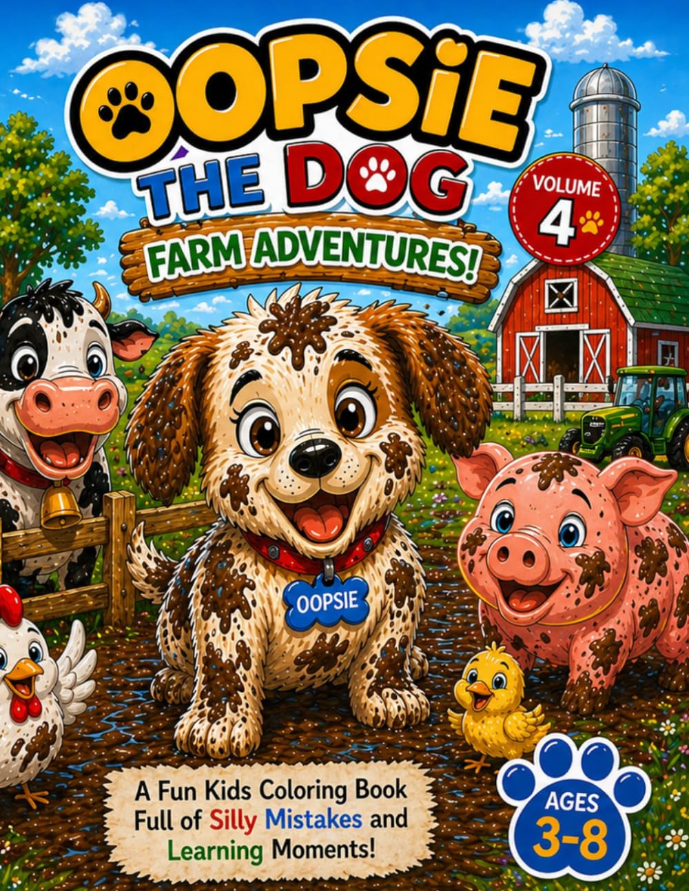 Oopsie the Dog: Farm Adventures!: A Fun and Silly Coloring Book for Kids
