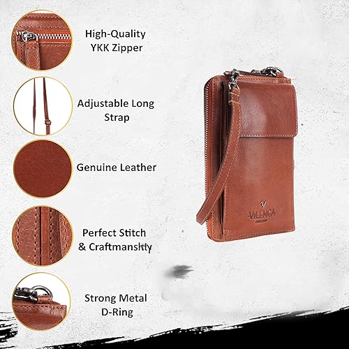 Miniatura 2 de Bolsos cruzados de cuero genuino pequeños para mujer monedero del teléfono celular, moda casual con correa ajustable