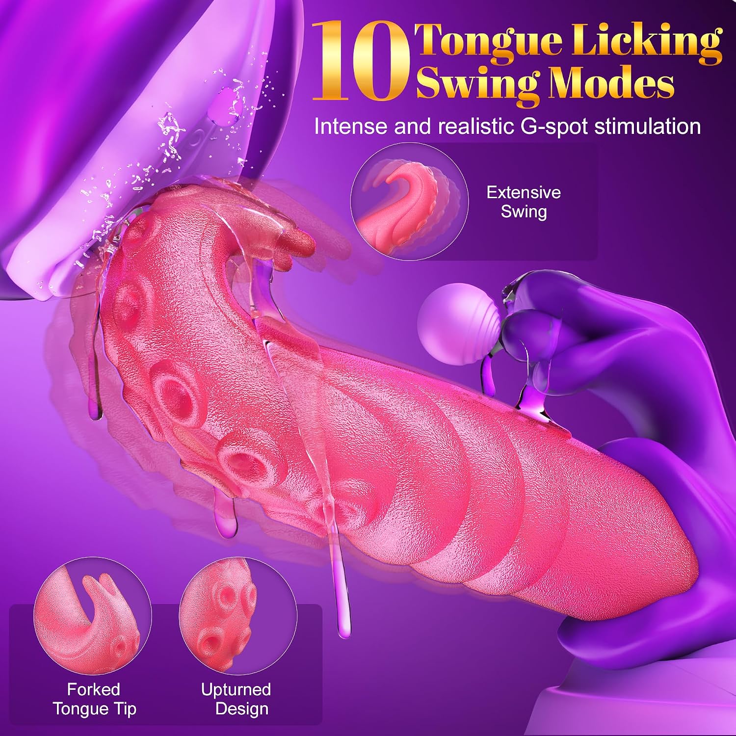 Rabbit Vibrator Tongue Toy for Women Sex Toy, G Spot Vibrator Wand APP Remote Control Couples Sex Toys 10 Ring Thrusting 10 Licking Swing & 10 Vibrating Modes, Female Vibrators Adult Sex Toys & Games