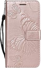 Cover for iPhone X, Leather Wallet Case for iPhone X Case with Stand Function and Credit Card Holder - Rose Gold