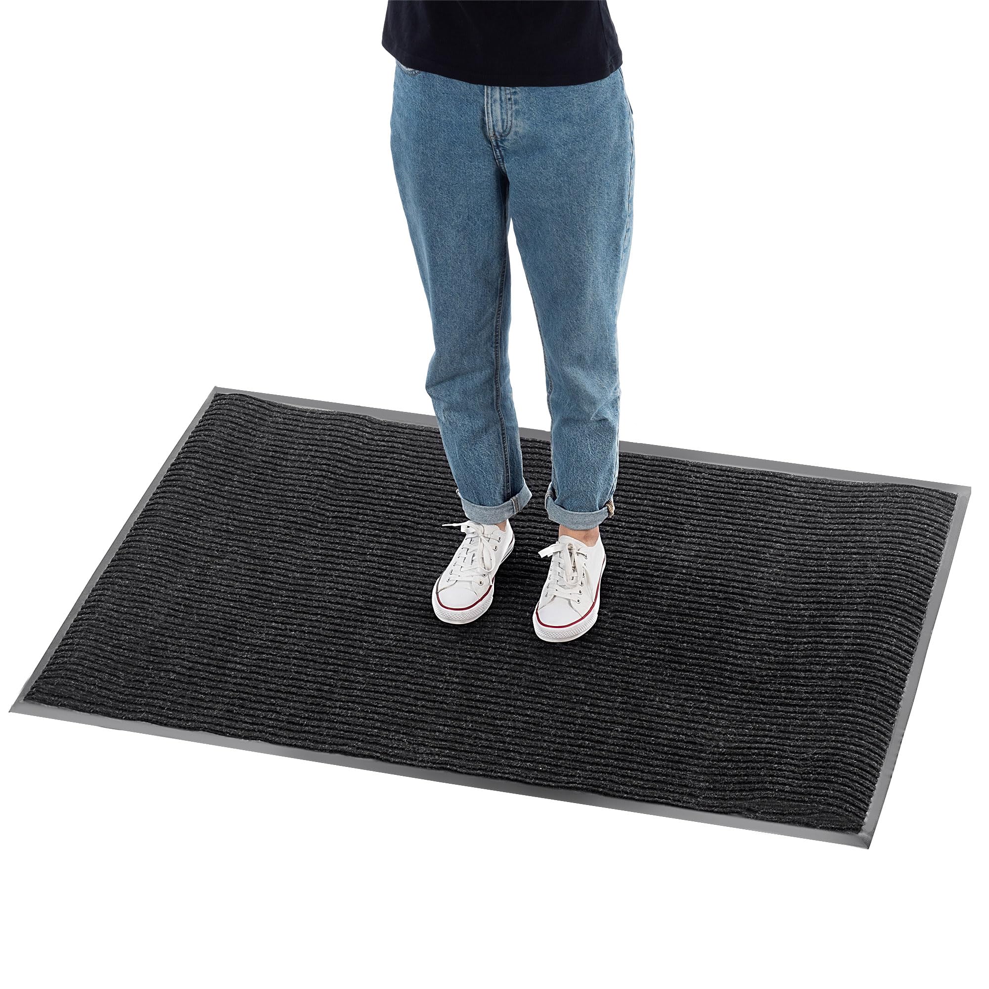 KADAX Zerbino antiscivolo per interni ed esterni, zerbino per porte di casa e ingressi (antracite, 90 x 150 cm)