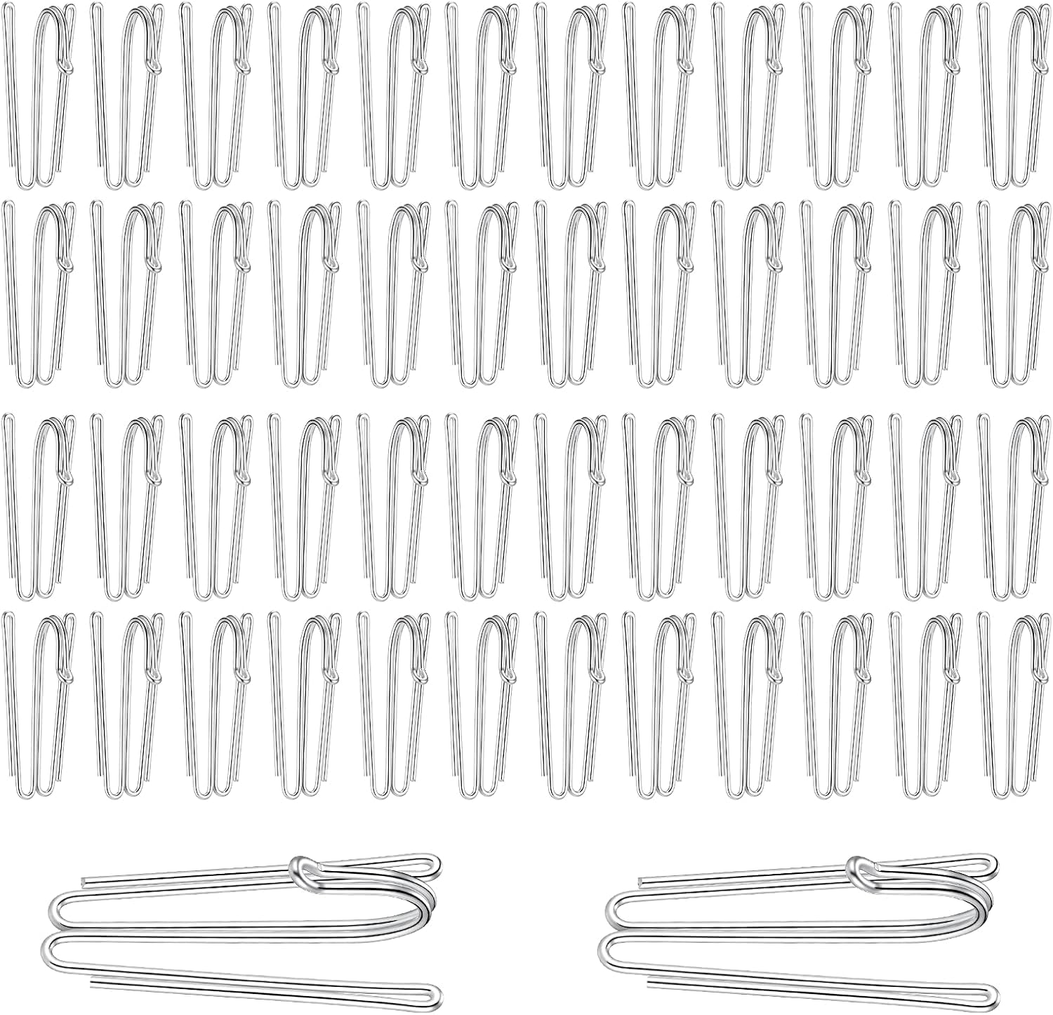 Ganchos de cortina plisados contra caídas y deformaciones: metal de 55 mm x 21 mm