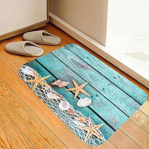 Miniatura 9 de LYFANS Alfombras de baño de espuma de esponja absorbente suave para baño y cocina (30 x 17 pulgadas), tapete de franela antideslizante brillante