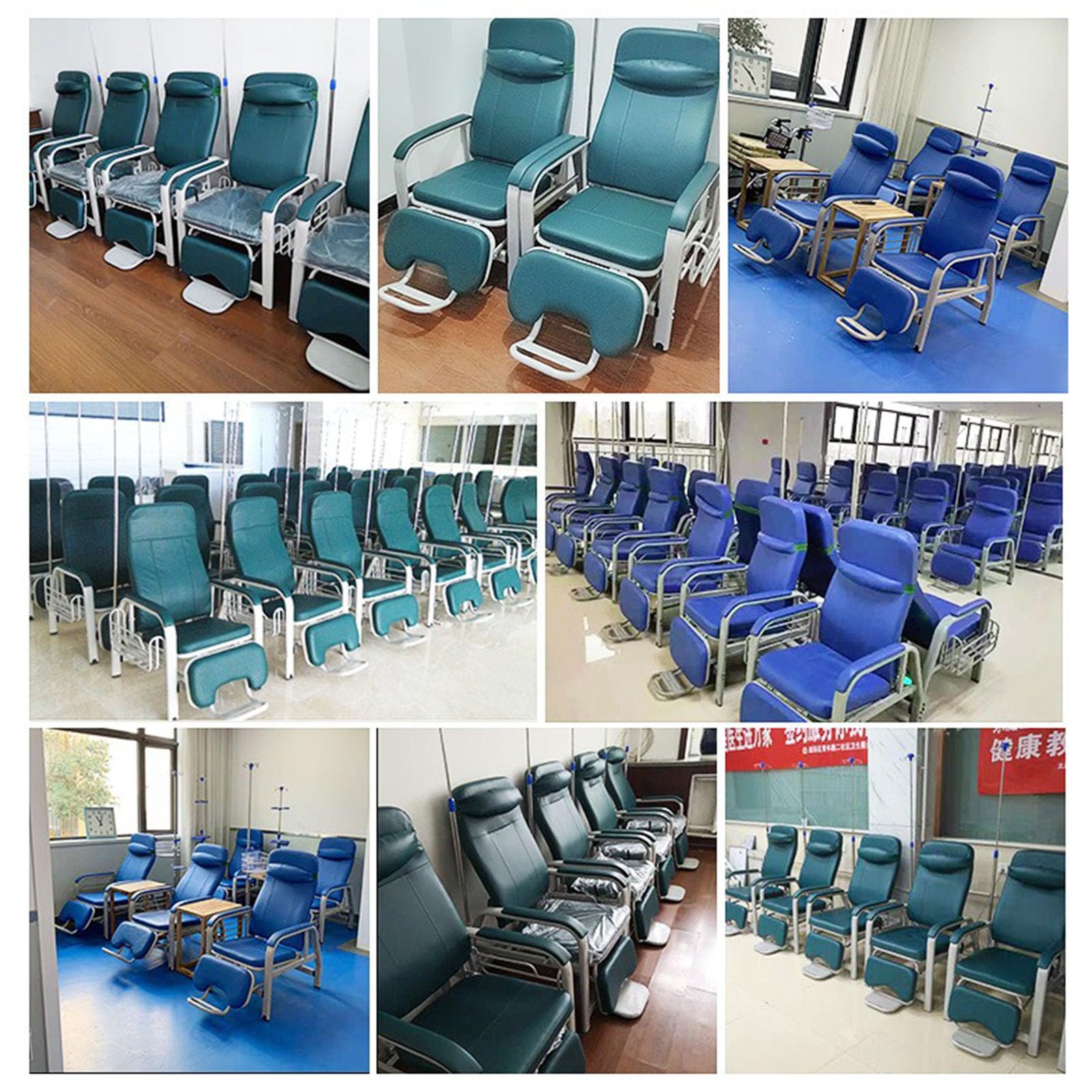 Silla de flebotomía médica reclinable con asiento acolchado suave para salas de espera, exámenes, primeros auxilios, laboratorios de investigación y uso en el vestíbulo