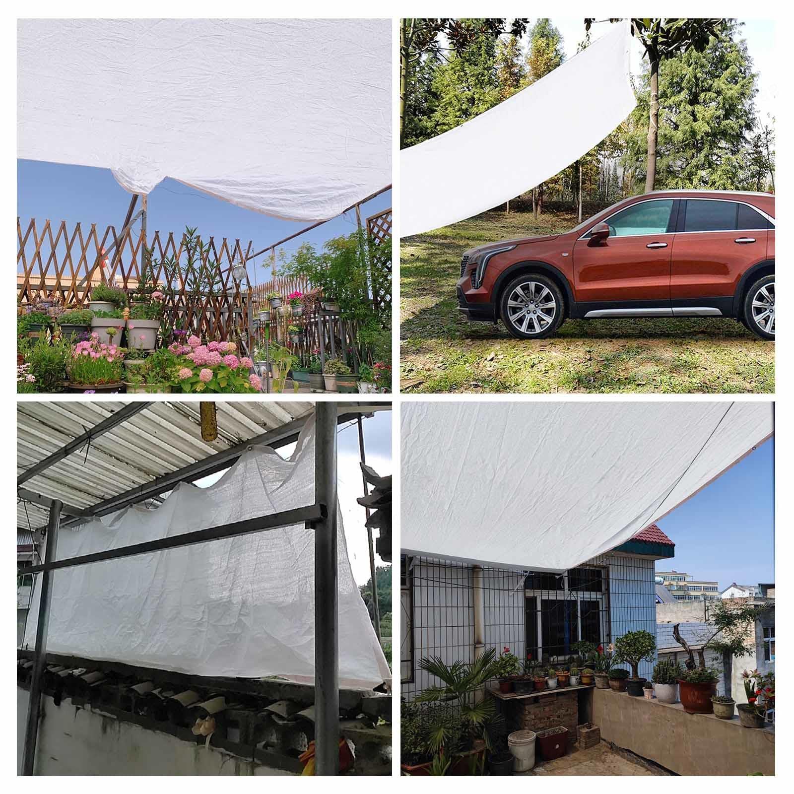 Sonnenschutznetz Weiß 2x3m Mit Ösen - Schattentuch Für Garten, Terrasse & Gewächshaus - 80% Beschattung, Atmungsaktiv & UV-Schutz