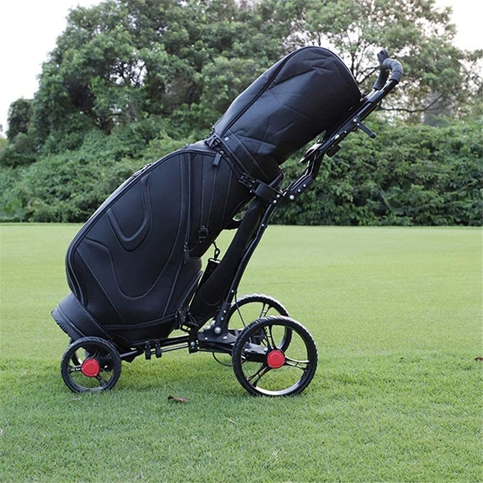 Carrito de Golf Carritos de Golf Carrito de Golf de 4 Ruedas Plegable | Golf fácil de Abrir y Cerrar con Porta Paraguas Carros de Golf