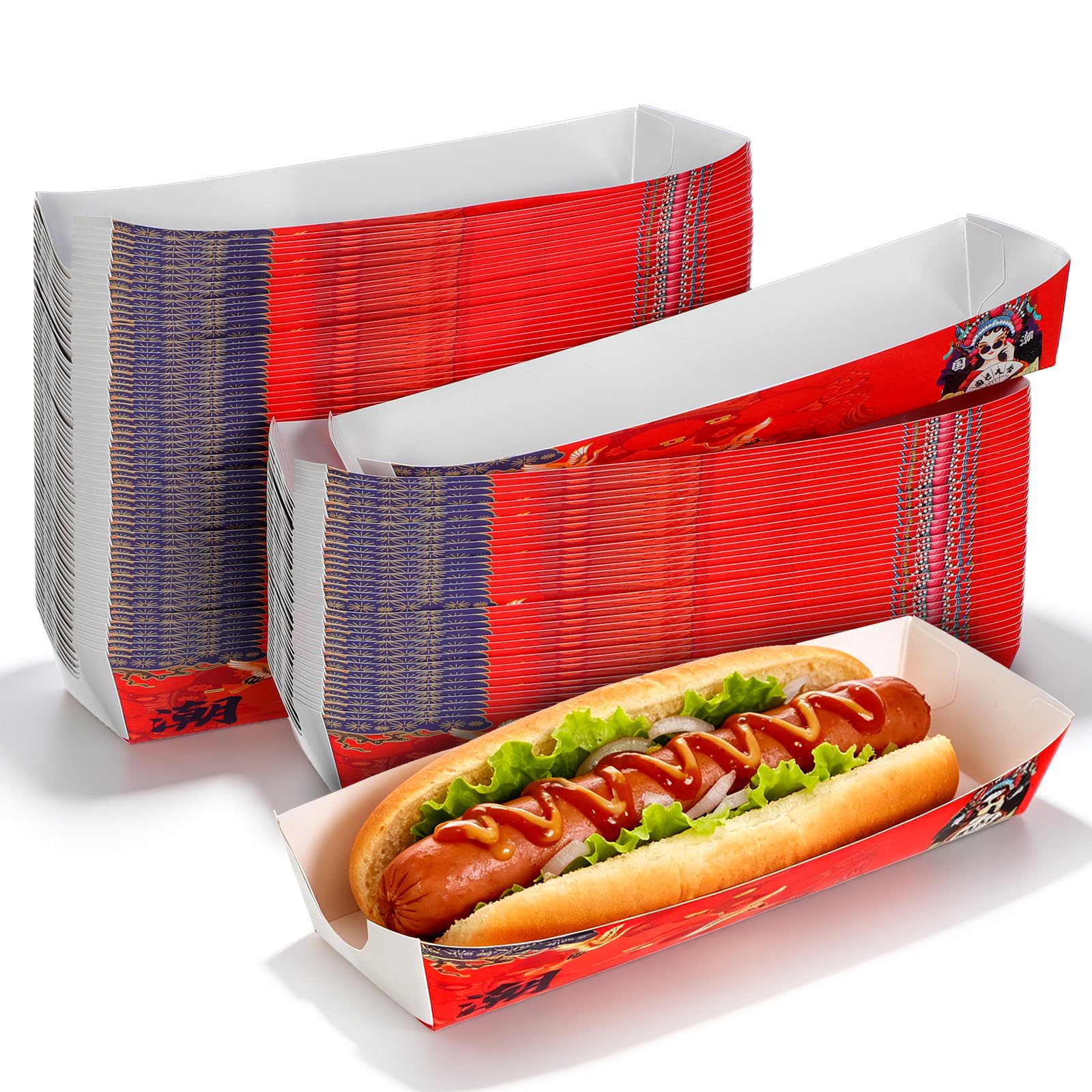 iplusmile Hot Dog Lot de 100 boîtes en papier pour hot dog