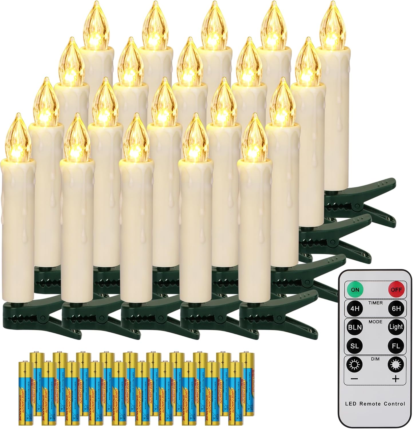 Kerstboomkaarsen | 6 meter | Extra warm wit | 16 lampjes | Lumineo