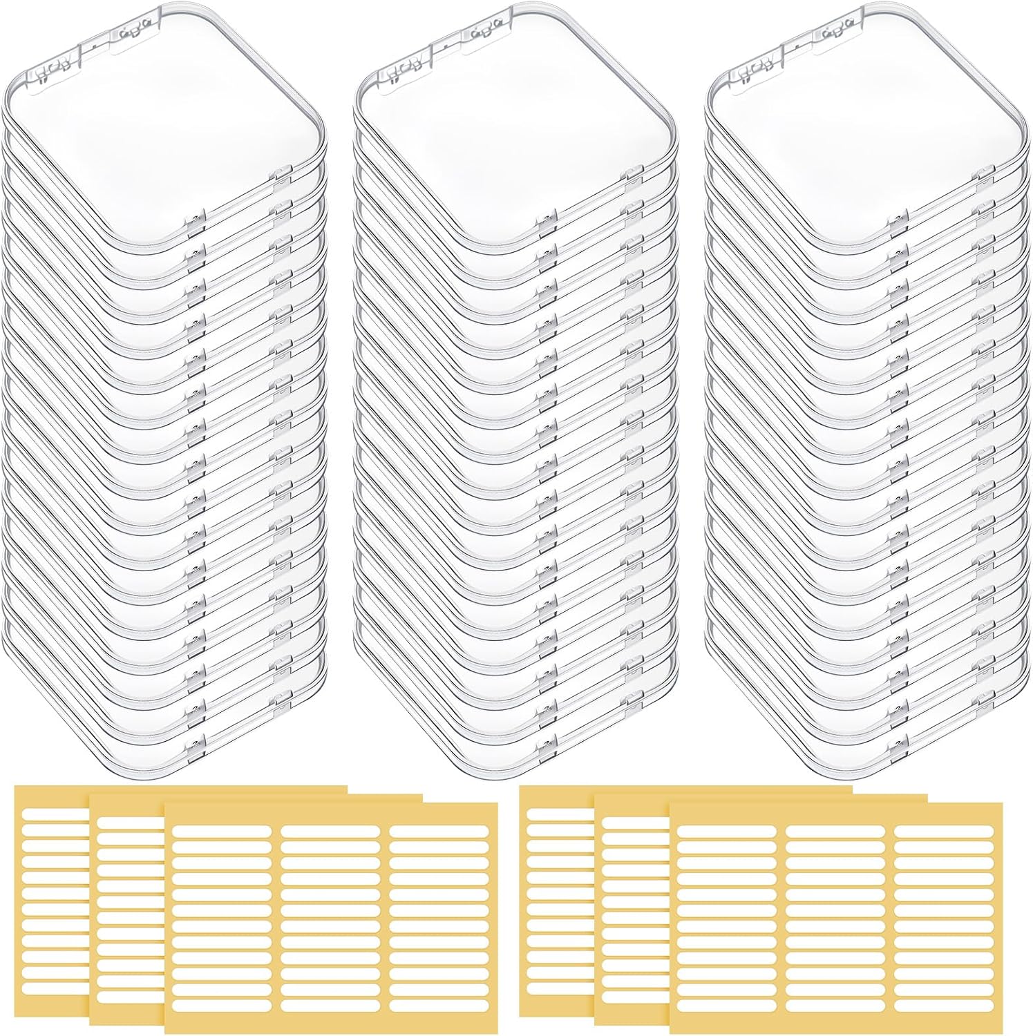 48 PCS Press on Nail Storage Box with 216 PCS Adhesive Double Sided Tape, Nail Packaging for Press Ons Presses on Nails Container Acrylic Nails Display Box for Fake Nailes Storage Display Art Business