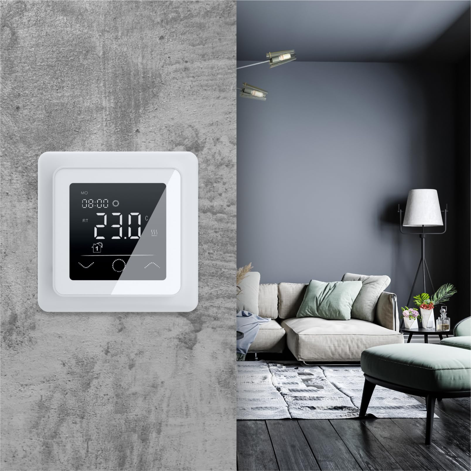 Thermostat TP 750 pour chauffage électronique au sol Blanc
