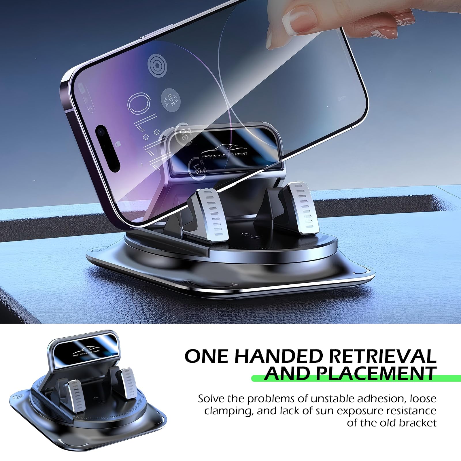 Car Mobile Phone Holder 360-Degree Rotatable Dashboard Supports Reusable Silicone Mobile Phone Holder Anti Slip Mat I2638660395 - View #3