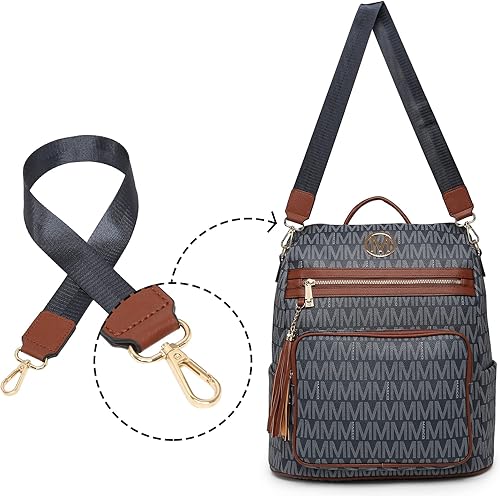 Miniatura 3 de MKP COLLECTION Mochila de moda para mujer, bolso convertible grande, versátil para viaje, bolso de mano, 2 unidades, Azul oscuro, Mochilas de mochila