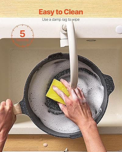 Miniatura 7 de VEVOR Juego de ollas y sartenes antiadherentes, juego de utensilios de cocina de granito, utensilios de cocina de inducción, juegos de cocina de RV