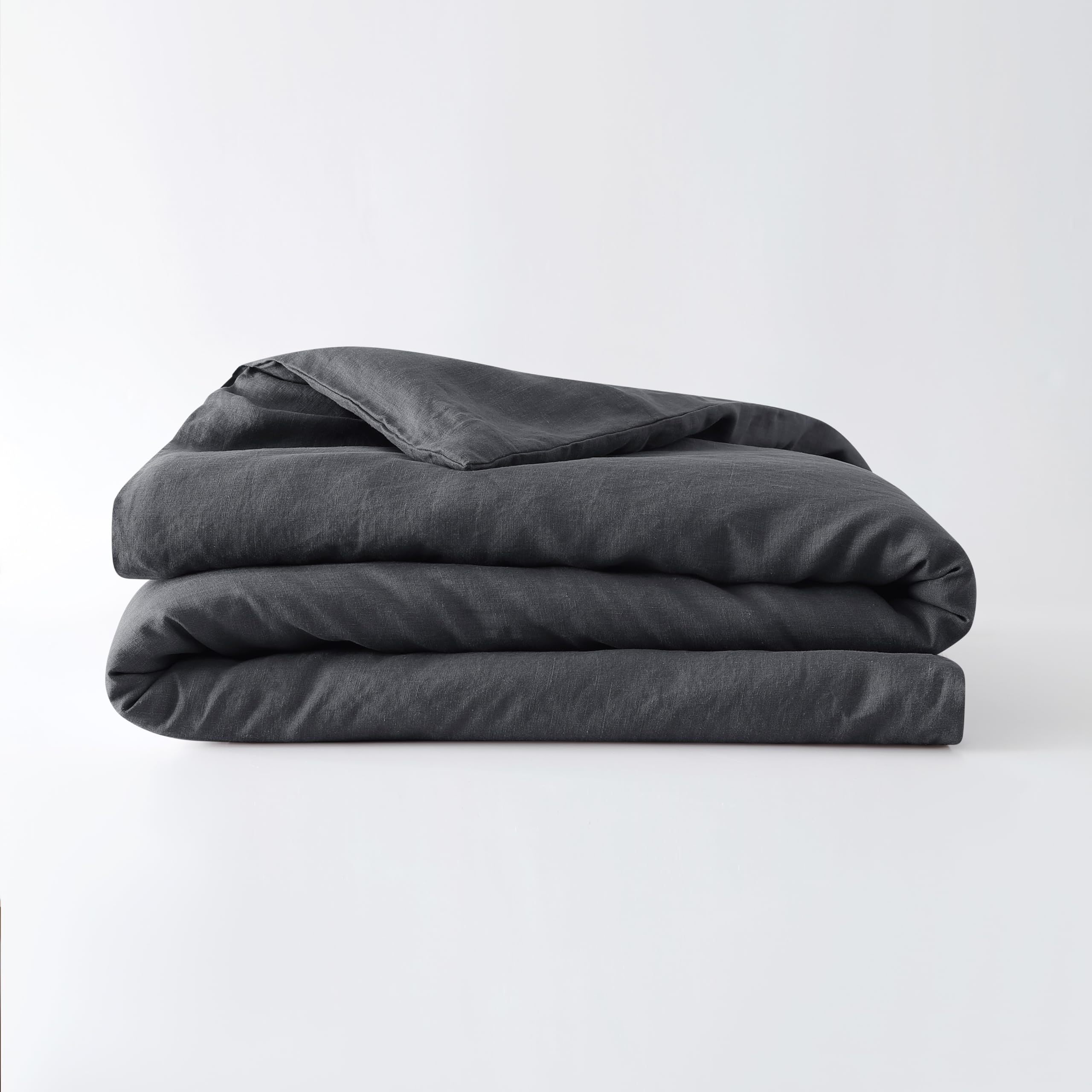 Baloo Linen Duvet Cover for Weighted Blanket, Charcoal, 60''x80, Queen
