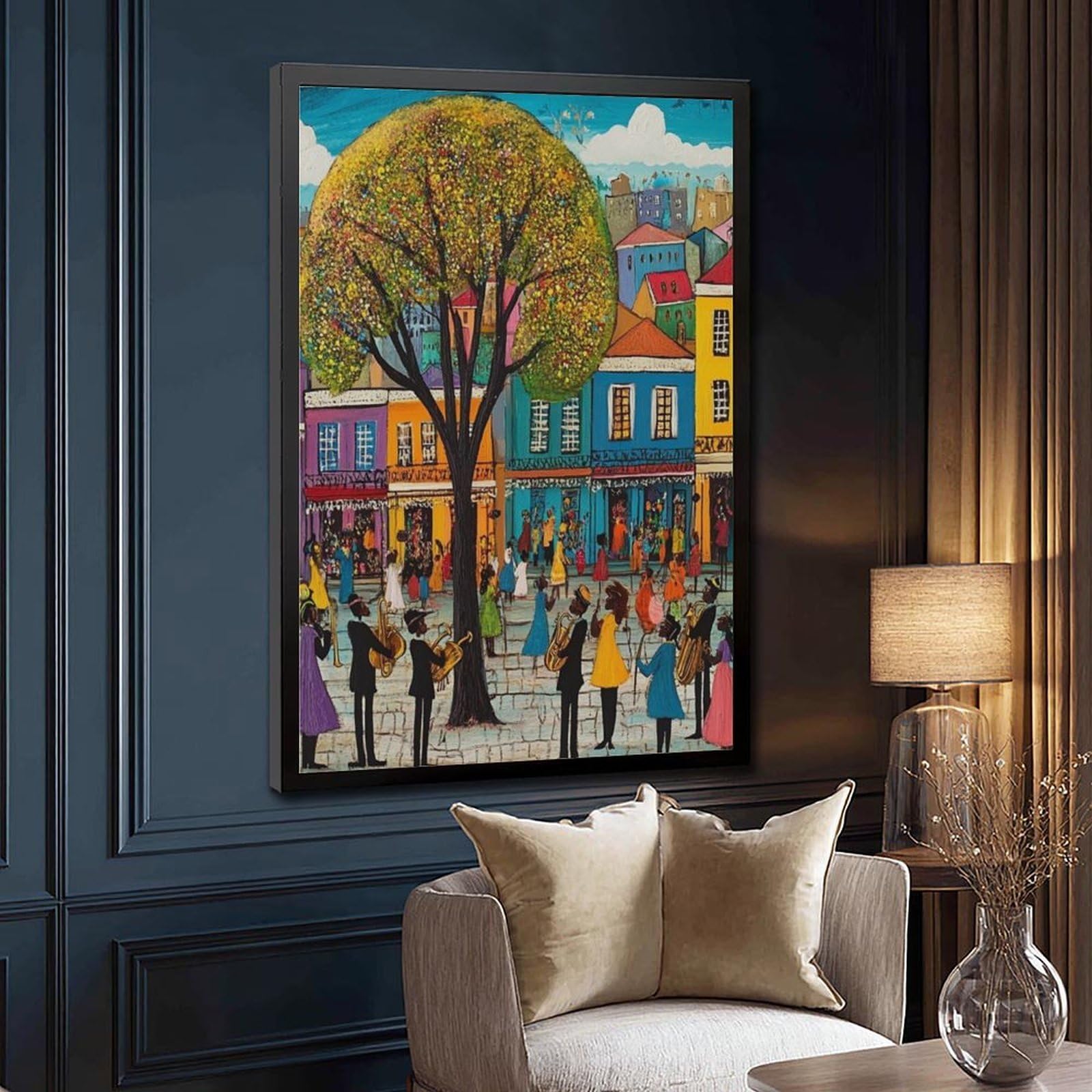 LXWNZE Festival del Mardi Gras, poster su tela colorato con scena di festival, decorazione per camera da letto, ufficio, stanza, regalo, 40,6 cm di lunghezza x 61 cm di larghezza