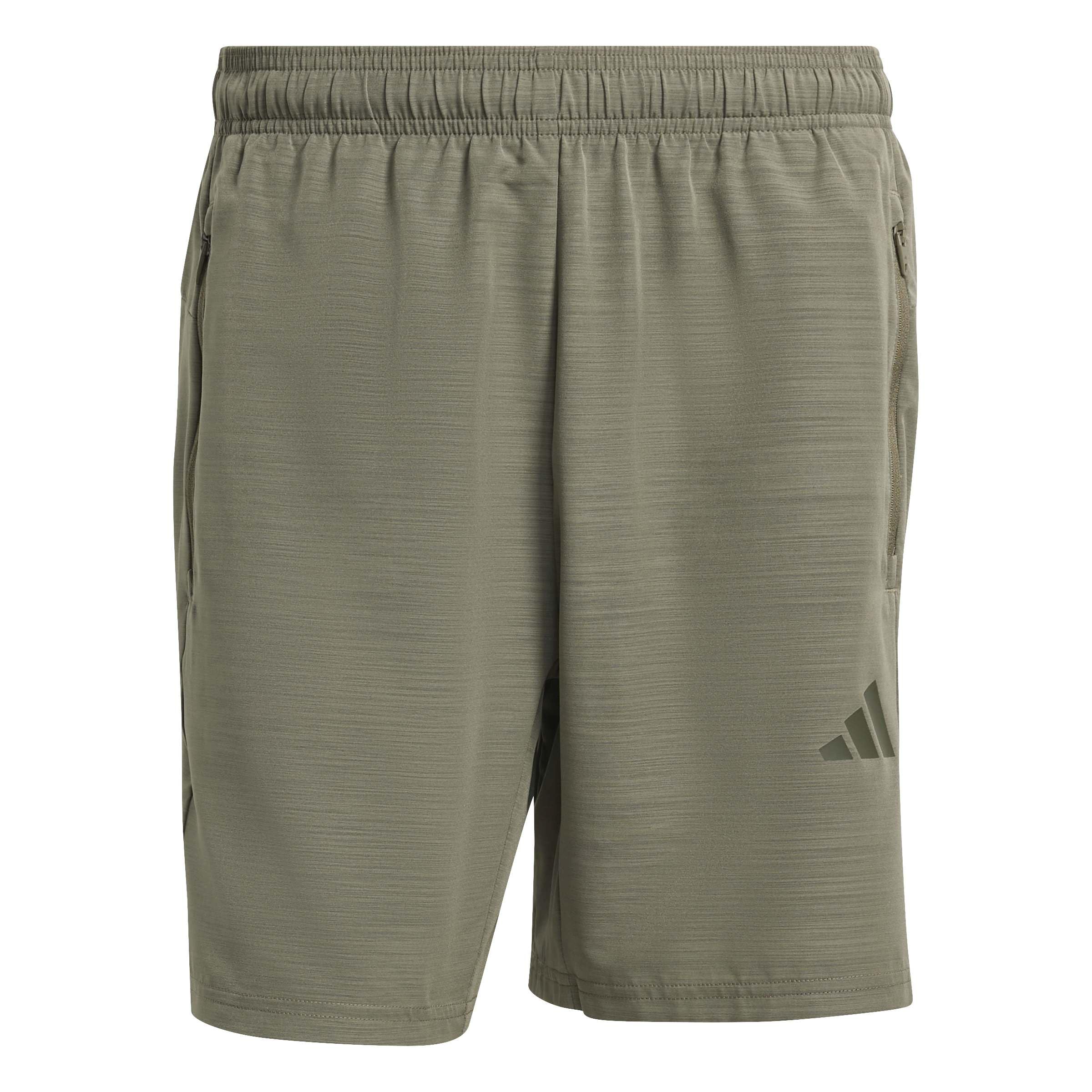 adidas Men's Workout Essentials Base Melange Woven Short Shorts, Olive strata Mel., 3XL 5 inch