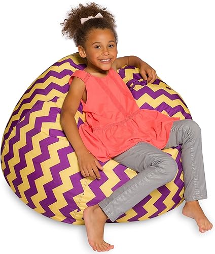 Miniatura 48 de Posh Beanbags - Sillón puff XL, 48 pulgadas, color gris jaspeado Gris brezo,Lienzo Animales Bosque Critters,Tela para colorear lienzo - Mundo