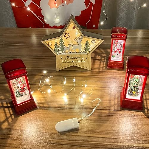 Miniatura 5 de Etinga Paquete de 6 guirnaldas de luces a pilas, 10 LED en alambre de cobre plateado de 3.3 pies, alto brillo para decoración de bodas, flores de