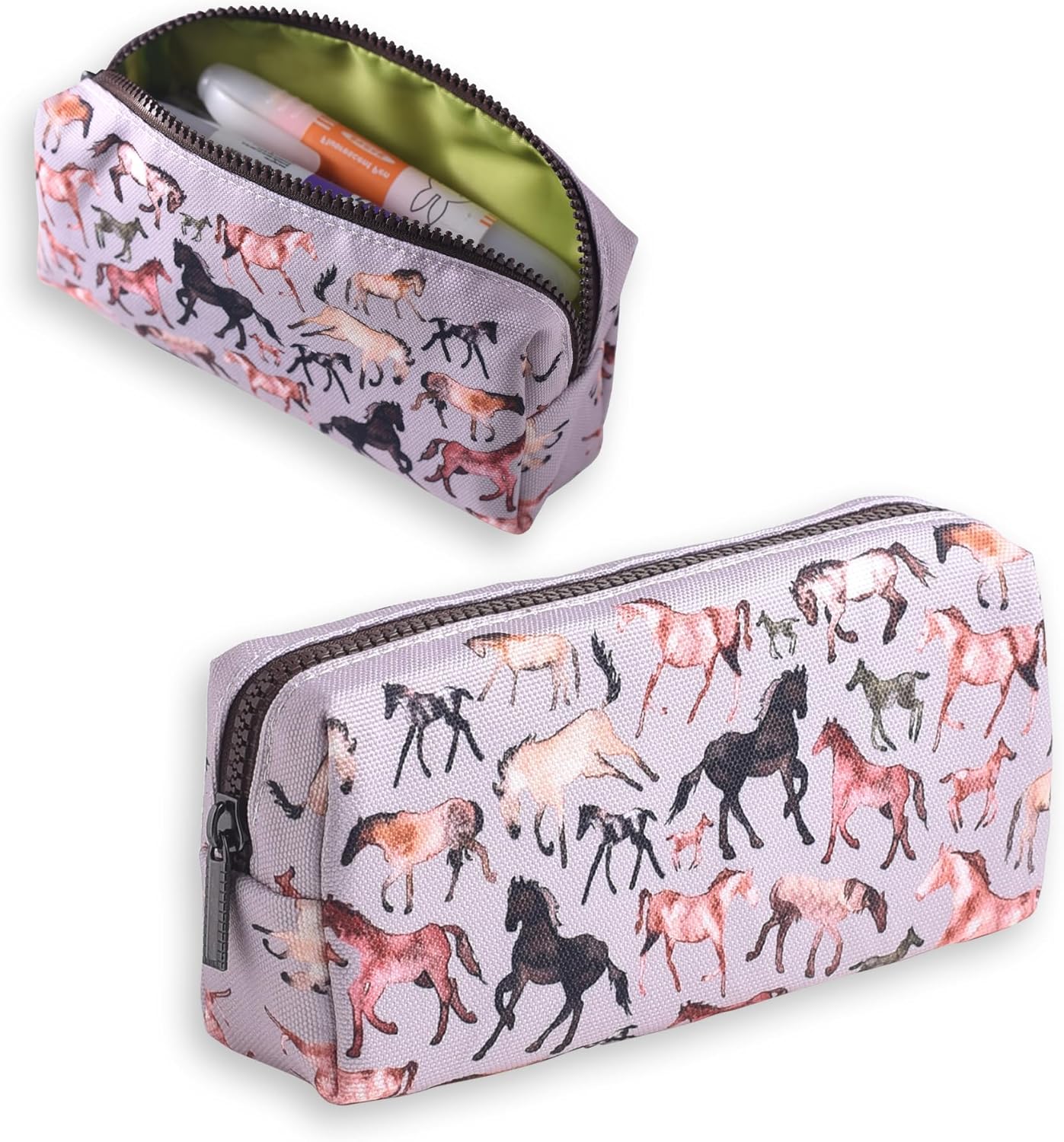 LParkin Horse Large Capacity Pencil Case, Horses Gifts for Horse Lovers, Small Pencil Bags with Zipper for School, Office Stationery Organizer Cosmetic Bag Coin Pouch Back to School Supplies