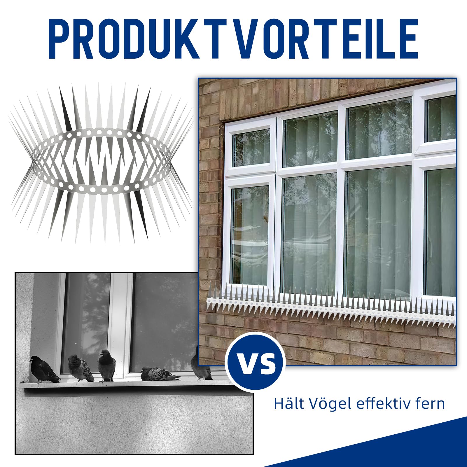 Protection Anti-martres Pour Tuyau De Descente - Bande En Acier Inox Avec Pointes - 100 Cm - Kit Complet Avec Serre-câbles
