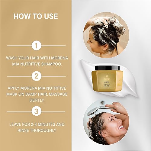 Miniatura 5 de Morena Mia Mascarilla hidratante para cabello seco y dañado, 16.91 onzas líquidas, reparación intensiva, tratamiento y acondicionamiento capilar,