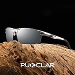 PUKCLAR Mens Driving Sunglasses Polarized Sports Sunglasses Al-Mg Metal Frame Cycling Fishing Golf Goggles