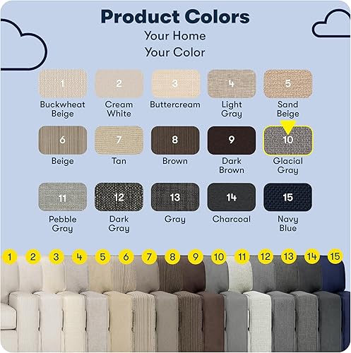 Miniatura 375 de Serta Palisades Sofás Tapizados para Sala, Sofá de Diseño Moderno, Tela, gris (Glacial Gray) gris (Glacial Gray),Beige,Marrón,Alforfón Beige,Marrón