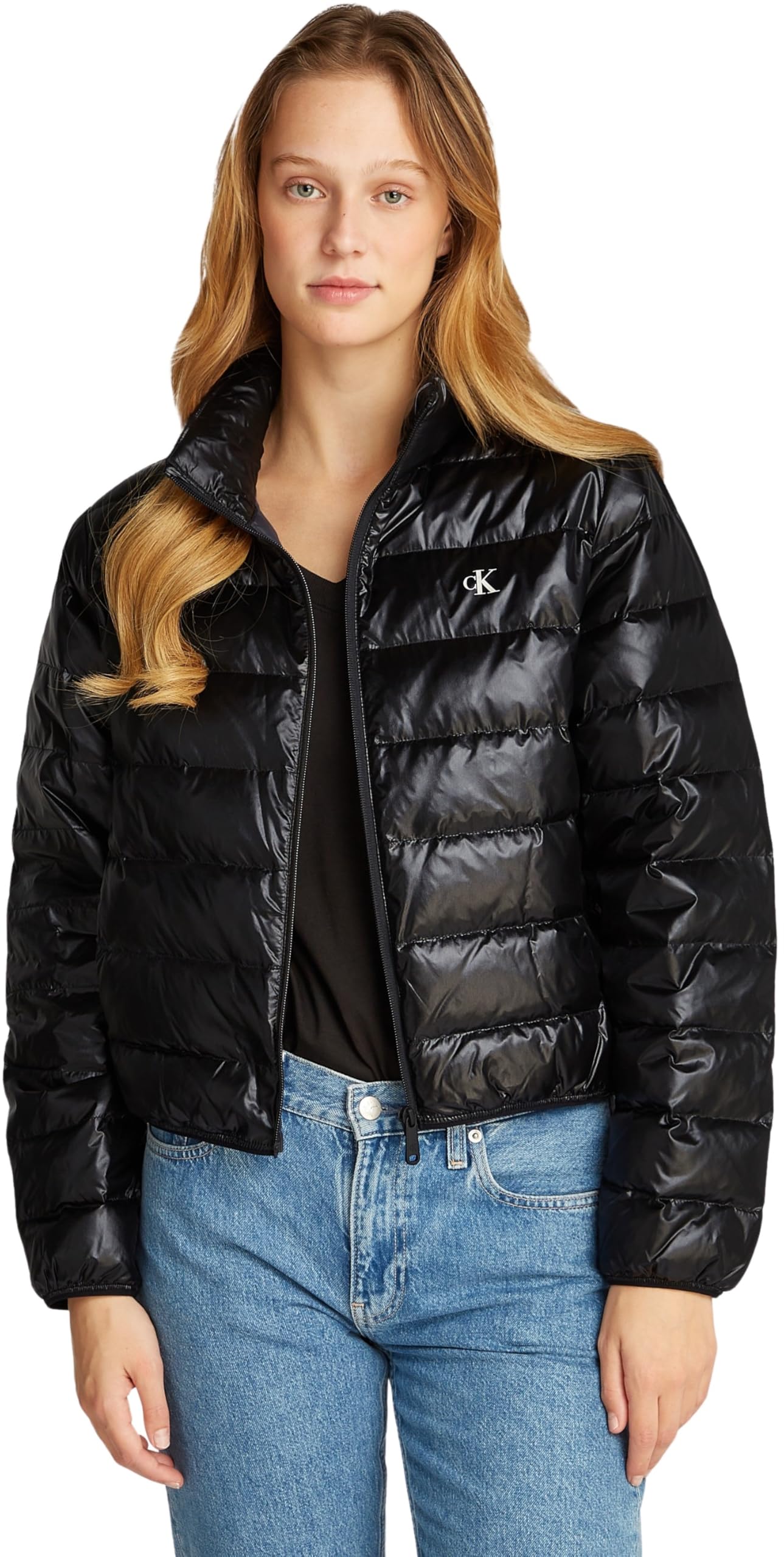 Calvin Klein Jeans Damska kurtka puchowa UL DOWN SHINE PUFFER J20J224698, czarna (Ck Black), XS, Czarny (Ck Black), XS