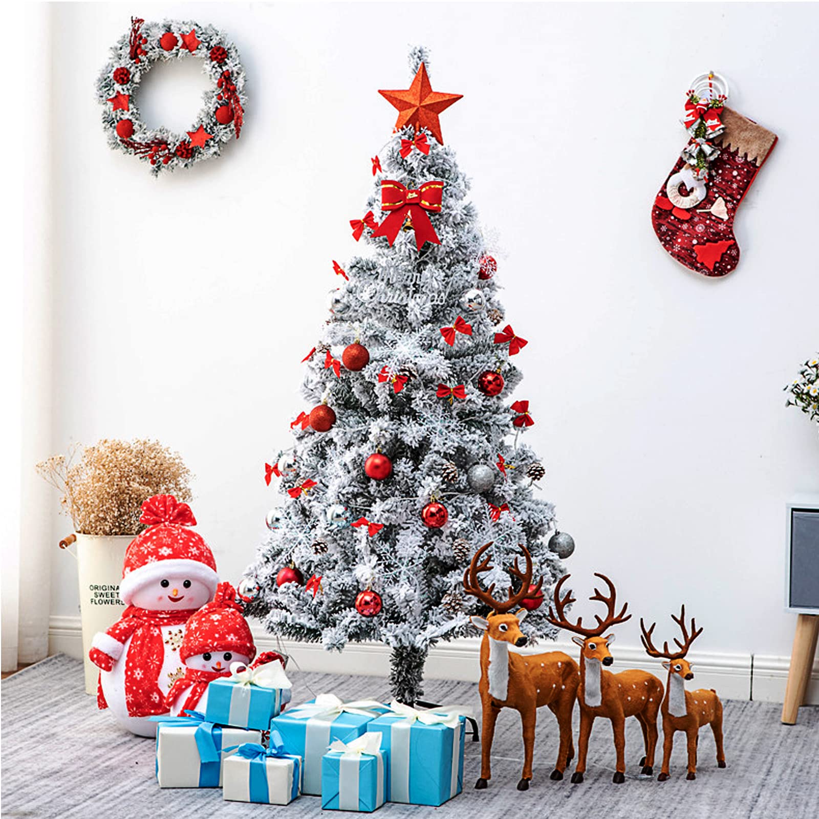 Supporto per Albero di Natale Artificiale Staffa per Albero di Natale con Vite per Albero di Natale Artificiale Base Supporto per Asta in Metallo Decorazione per Feste Stabile Durevole (Ø1.9cm,30cm)