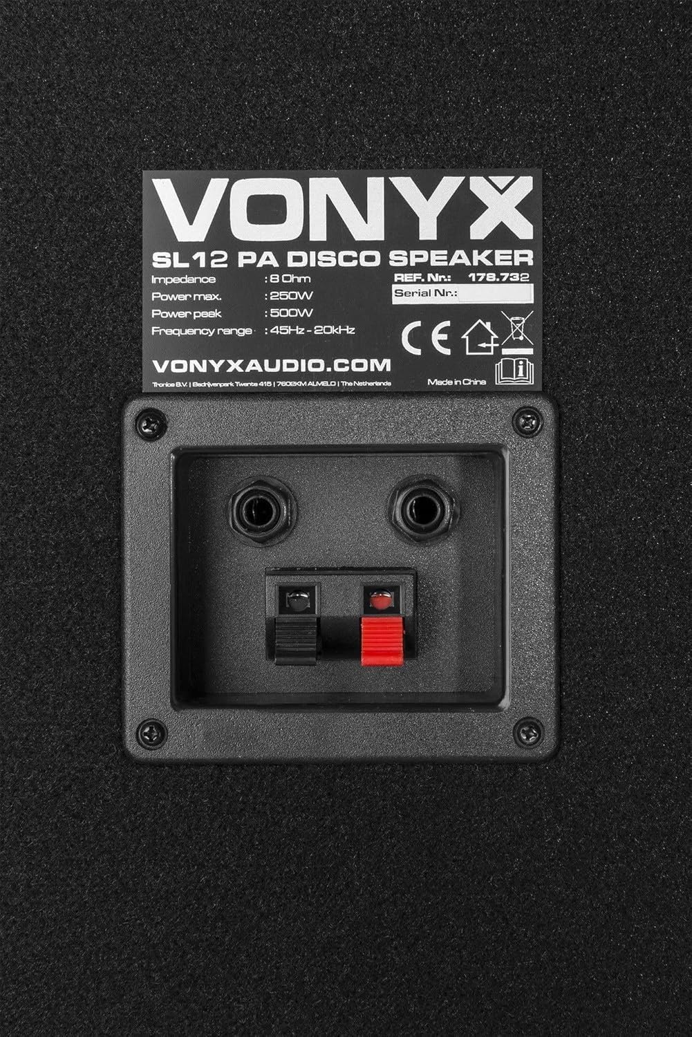 VONYX SL12 Enceinte Sono Passive, Puissance de 600 Watts, Woofer 12 Pouces, Facile à Transporter avec Ses Poignées, Montage sur Pied, Enceinte Sono Idéale pour DJ Mobiles et Soirées à la Maison