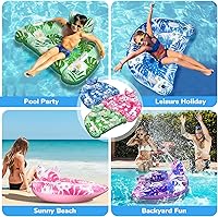 Vista 3 de Pool Floats, 3 Pack Inflatable Pool Floats Kids, Pool Floats with Cupholders & Duty Handles, Upgraded Pool Chairs, Perfect Summer Pool Toys for