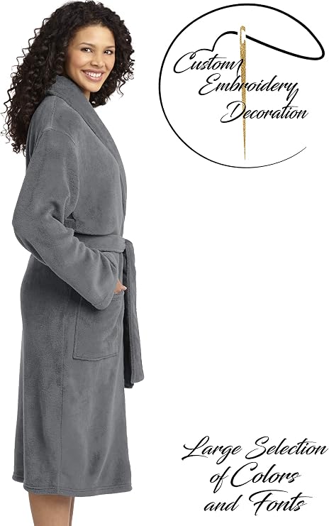Printualist Personalized Embroidered Robes for Women - Custom SPA Robe - Monogrammed Ladies Bathrobes