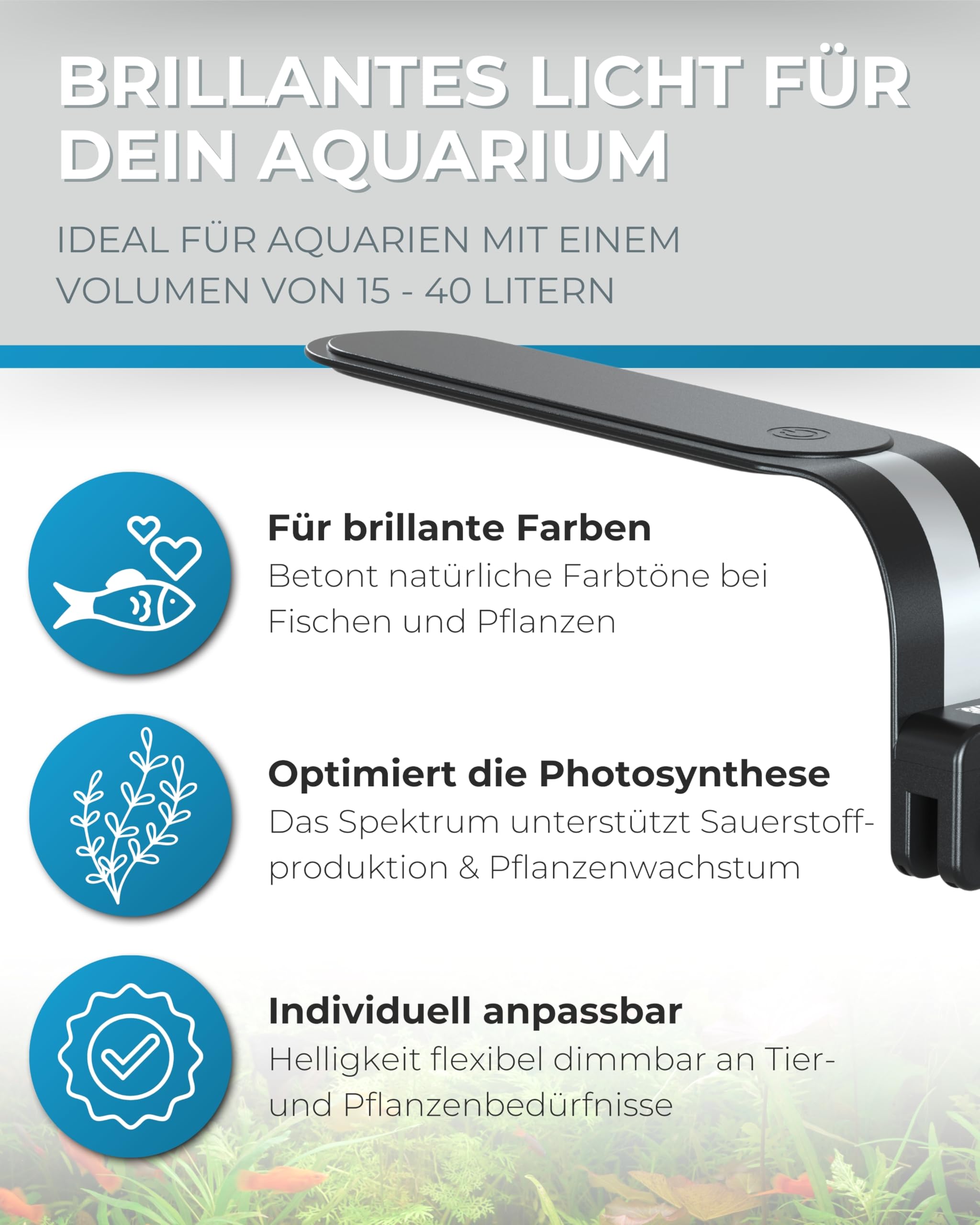 Dupla Nano Lux LED I 5 W I Dimmbare LED-Beleuchtung für Süßwasseraquarien von 15-40 Liter I Aquarium Lampe mit einstellbarer Farbtemperatur I Aquarien Licht für gesundes Pflanzenwachstum