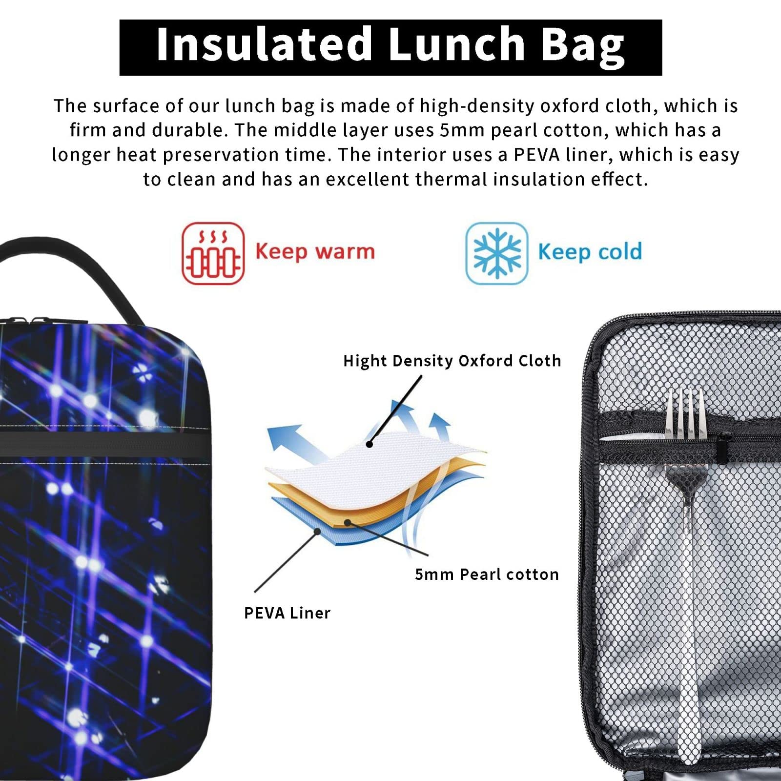 Amazon | キラキラ光るランチバッグ ハンドバッグ 食品トート