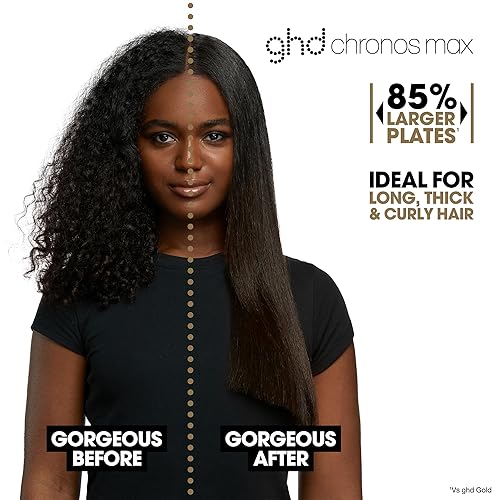 Miniatura 3 de ghd Chronos & Chronos Max Stylers - Plancha profesional de 1 pulgada y 2 pulgadas que duran 24 horas  85% más brillo, 2 veces menos encrespamiento,