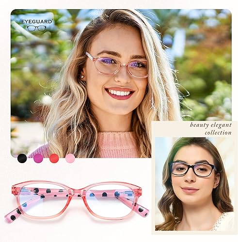 Miniatura 2 de EYEGUARD Paquete de 4 lentes de lectura con bloqueo de luz azul para mujer, antifatiga ocular, lentes antirreflejos, bisagra de resorte, lectores de