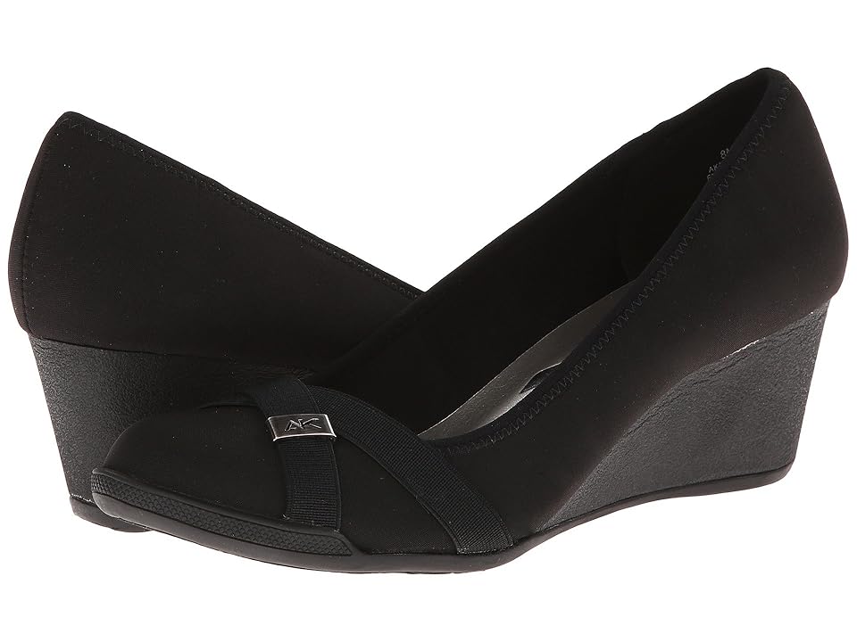 

Anne Klein AK7Tabora (Black Multi Fabric) Women's Wedge Shoes