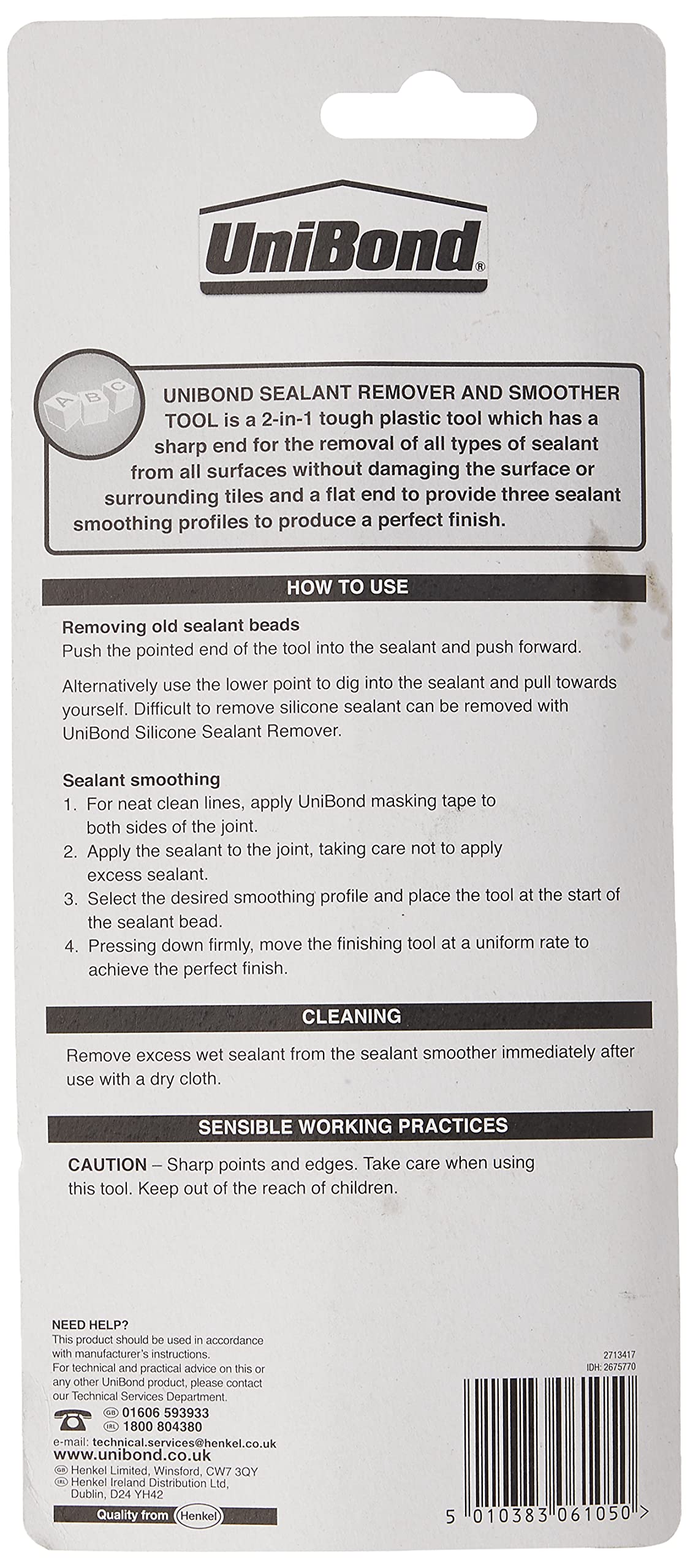 UniBond Sealant Remover and Smoother Tool, EasytoUse Sealant