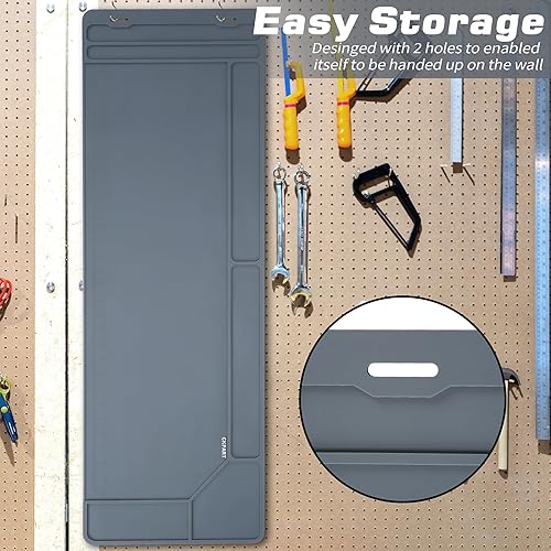 Miniatura 6 de Tapete de limpieza de armas, tapete de goma antideslizante para banco de trabajo, bandeja de trabajo de limpieza táctica grande, tapete de