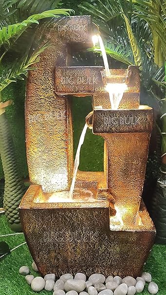 Big Bulk 4 Steps Fountain Shaped Big Fountain for Living Room Home Decor Garden Decoration and Drawing Room Indoor Fountain Outdoor Fountain(80 x 40 x 40 cm)