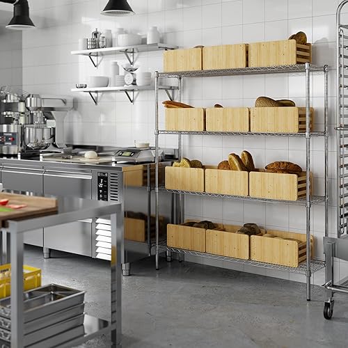 Miniatura 6 de Kit de estantería de alambre cromado de 4 niveles de 14 pulgadas de profundidad x 54 pulgadas de ancho x 64 pulgadas de alto  Unidad de estante de