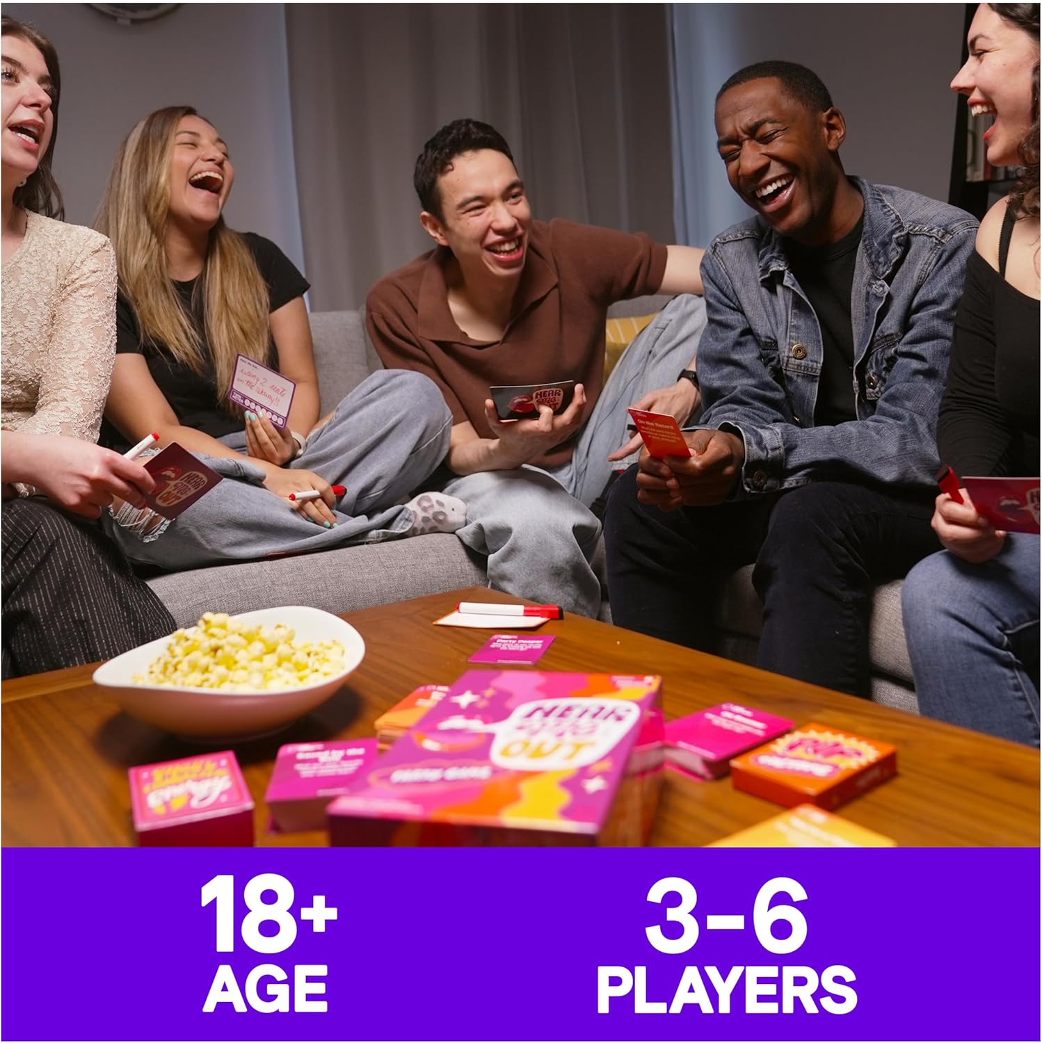 Spin Master Games, Hear Me Out – Defend Hot Takes with Deeply Unserious Questions & Deeply Serious Opinions, Party Game, Adult Card Game, 3-6 Players, for Ages 18 & Up