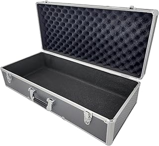 Maplin Long Lockable Flight Case - Aluminium Tool Case, Portable Toolbox, Multi Storage Carrying Case Grey for Telescopes, Audio equipment, Test Items and Musical Instruments & more - 190x680x300mm