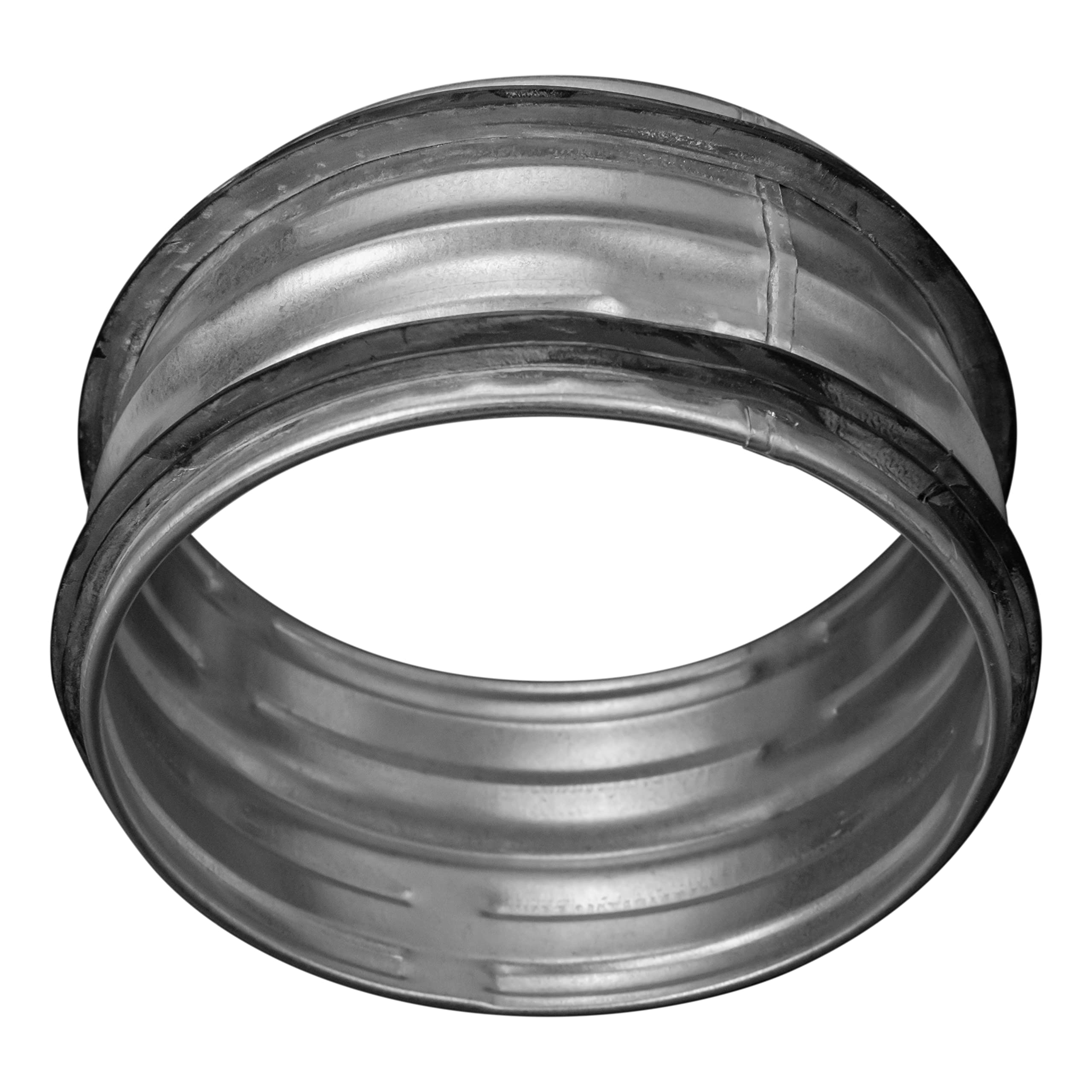 Couplings for Ducts with Rubber - Metal Vent Duct Connector - 4Inch Vent Extension - Galvanized Metal Pipe Connection - 4 Inch Dryer Vent Coupler - Rigid 4In Metal Hose Extension