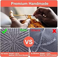 Vista 4 de Ryobens Swag. - Gorro de lana para hombre y mujer, gorro tejido para invierno.