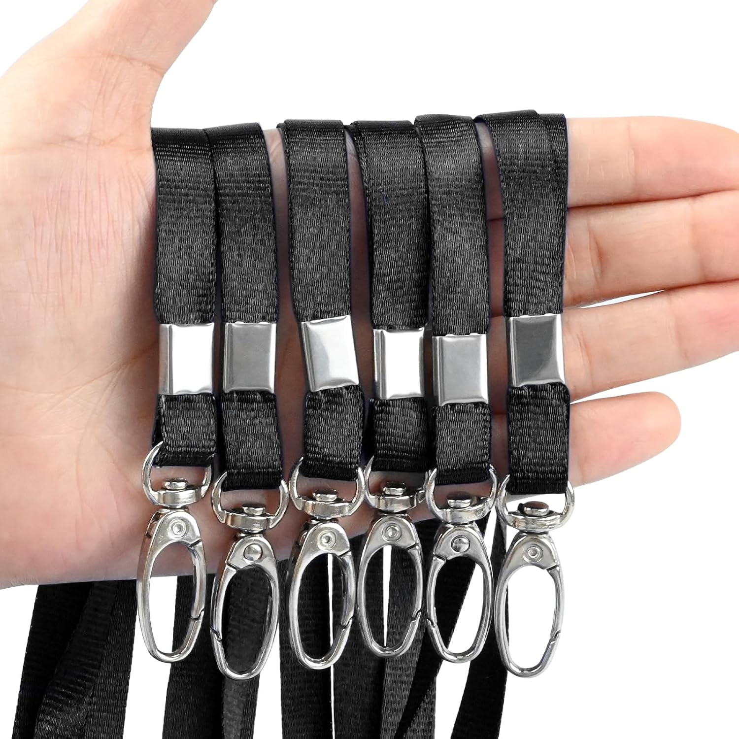 50Pcs Black Lanyard for ID Badges Nylon Flat Lanyard with Swivel Hook Bulk Lanyards for Office, School, Conference - Image 4