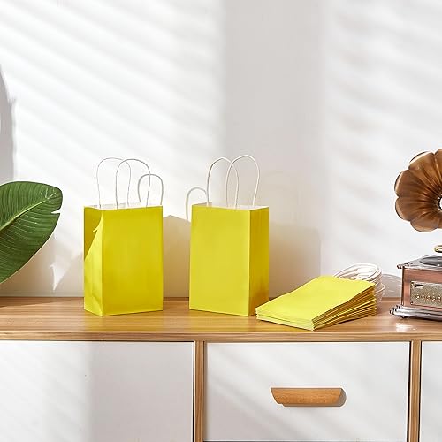 Miniatura 7 de SUNCOLOR 24 bolsas de regalo blancas de 8 pulgadas, pequeñas bolsas de regalo con asa para bolsas de recuerdo de fiesta (blanco)